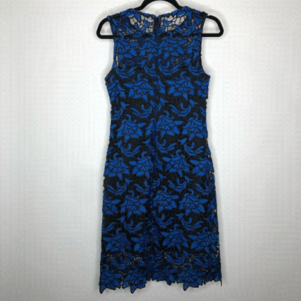 RARE Self-Portrait Cobalt Blue Floral Embroidered Lace Cocktail Mini Dress